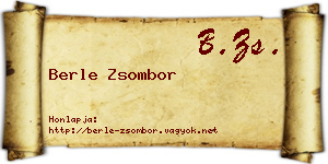 Berle Zsombor névjegykártya
